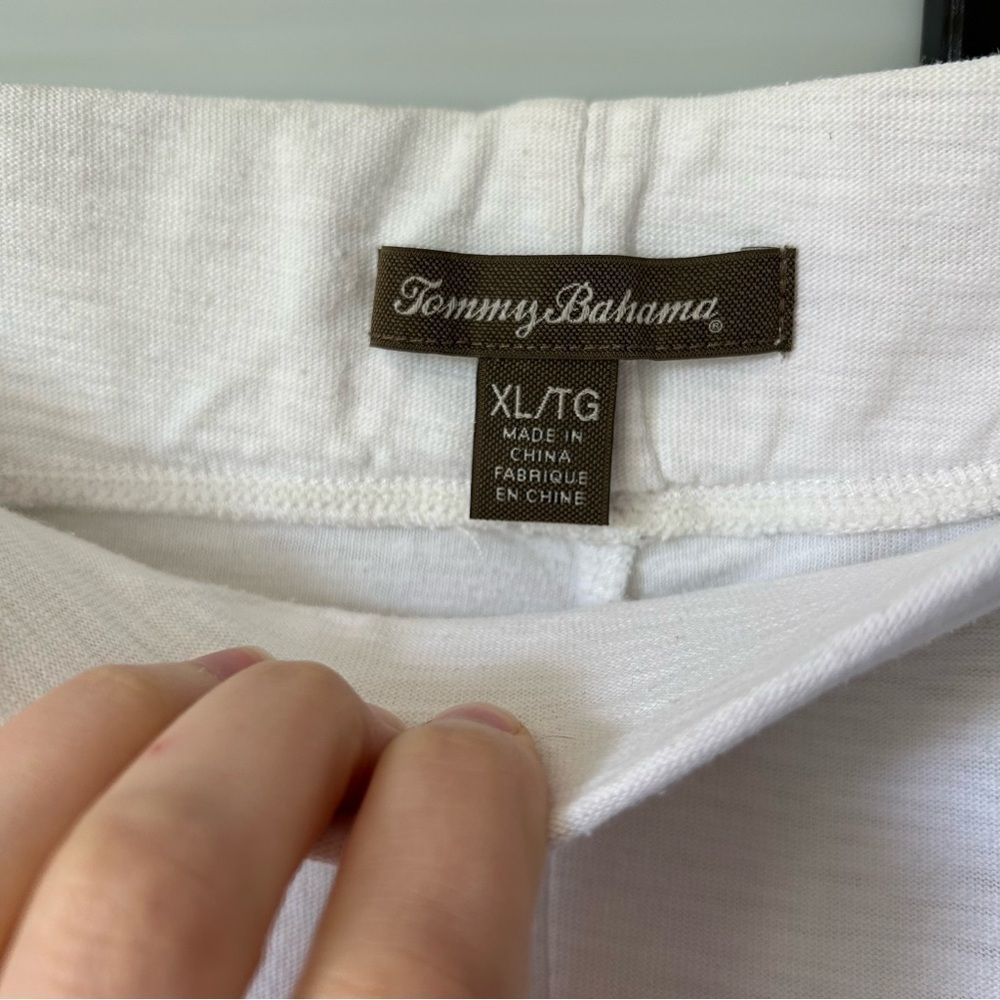 [XL] Tommy Bahama White 100% Cotton Straight Leg Beach Lounge Pants - Picture 8 of 10